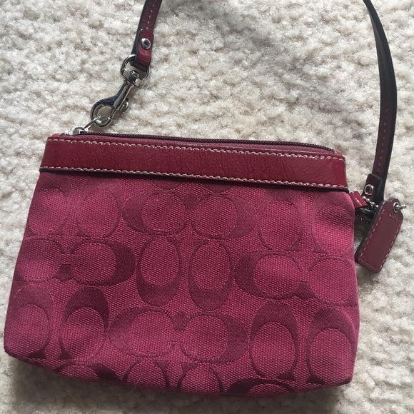 Small wine color Coach purse/wristlet - Picture 3 of 4